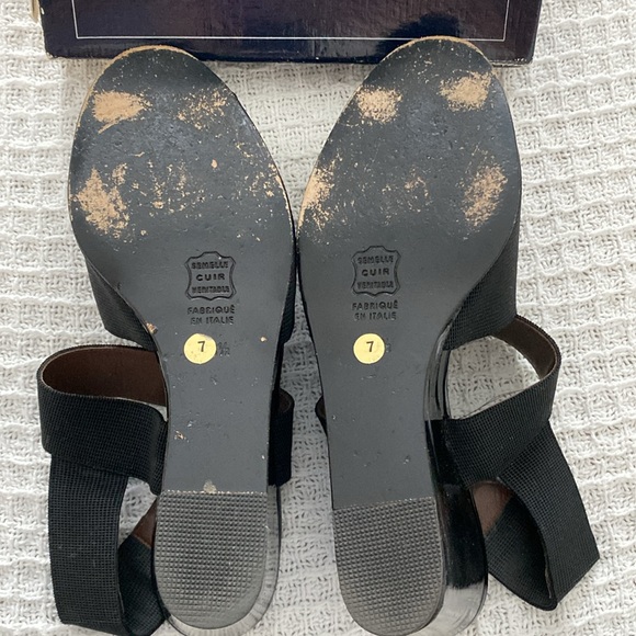 Vintage Luc Berjen Wedge Sandal in Black Patent - Size 7M - Picture 5 of 6